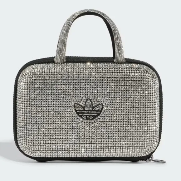NWT Adidas Sparkling Rhinestone Clutch - Silver and Black - Picture 1 of 7